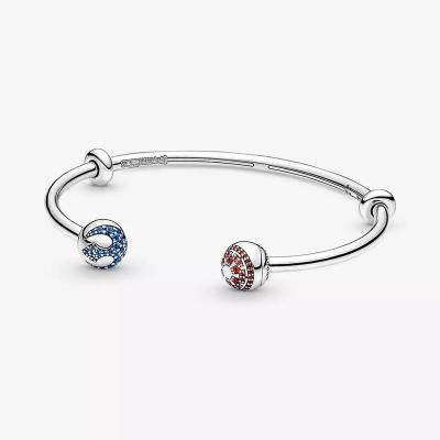 China CLASSIC S925 Bracelet Pan Dream Catch Net Multi-DIY Silver Beaded Pull Blue Ocean Heart Series Women Bracelet for sale