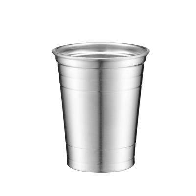 China Rainbo Stainless Steel Metal Cup Disposable Pint Beer Mug Tumbler Stackable Durable Beer Pong Cups Stainless Steel Metal Cup Pint Pong Cups for sale