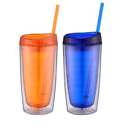 China High Quality DOUBLE WALL Coffee Mugs Sale Beer Mug Orbit Tumbler Hot Sale Plastic Insulated Double Wall Plastic Mugs for sale