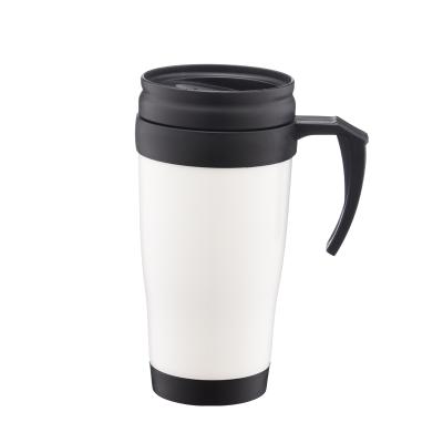 China DOUBLE WALL 14oz Plastic Mug Coffee Wall Mug Plastic Doble Travel Mug With Handle Customizable Logo Beer Mug for sale