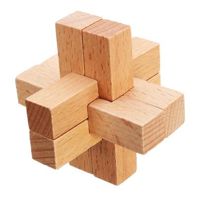 China Small Wooden Hot Selling Popular Support Wholesaler 3D Brain Puzzle Teaser Kongming Lock Wooden Deluxe for Teens and Adults for sale