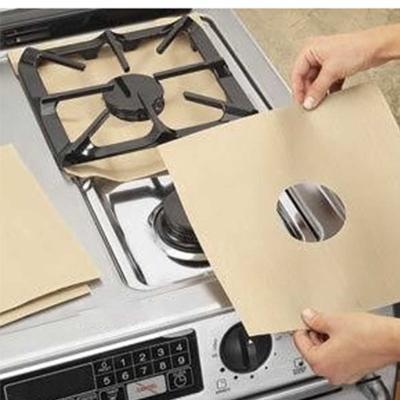 China Hot Selling Non-Stick PTFE Dustproof Coated Fiberglass Gas Hob Liner 10.5Inch Black Fiberglass Stovetop Burner Protector Set for sale