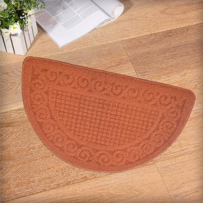 China Hot Sale Wholesaler Good Quality Anti-skid Foot Cover Mat Half Circle Round Half Foot Promotional Fancy Anti-skid Soft Door Mat for sale