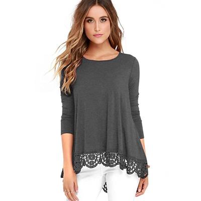 China The Other Other E36 Autumn Women Long Sleeve Lace Top Casual Loose T-shirt Female Tunic Tops Ladies Autumn Tee Shirt for sale