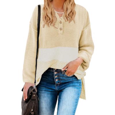 China Other Free Shipping O132 Autumn Winter Clothes O Neck Buttoned Casual Loose Split Knitting Pullov Fashion Women's Cardigan Sweater New for sale