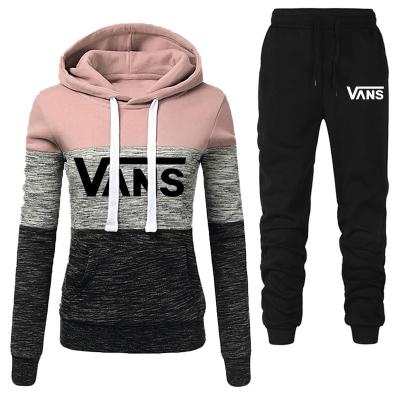 China European Women's Sport Slim Sweater Suit Slim Hoodie Women's Jogging Waist Printing Pullover Suit Sweatsuit for sale