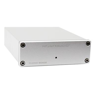 China Turntable Box FXAUDIO BOX02 MM & MC LE MM & MC Mini Phono Preamp Turntable Preamplifier With 12Volt AC Input Silver Apater RCA for sale