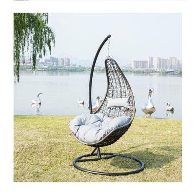 China Hot sale LEISURE prices indoor outdoor patio rattan wicker hanging egg swing chair with metal for sale