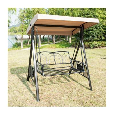 China Modern Luxury Garden Metal Frame Hanging Outdoor Swing Chair With Pillow And Canopy for sale