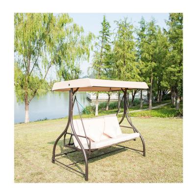 China Factory Price Modern Cheap Modern Garden 3 Seaters Metal Swing Chair With Canopy Outdoor Patio Swing Chair for sale