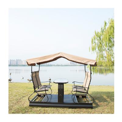 China Modern Wholesale 4 Seater Garden Glider Chair Glider Swing Chair With Canopy for sale