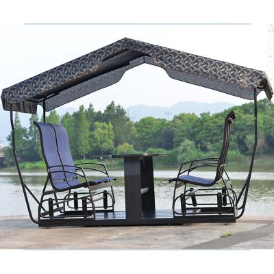 China Modern Garden 4 Seater Outdoor Face To Face Glider Swing Chair Outdoor Garden Swing Furniture for sale