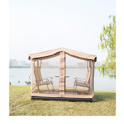 China Modern Customized Outdoor Aluminum Swing Chair Garden 4 Seater Glider Swing Chair OEM With Canopy for sale