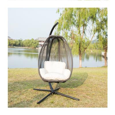 China Modern Hanging Chair With Round Frame Patio Egg Garden Swing Hanging Chair With Stand for sale