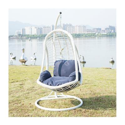 China Modern Outdoor Rattan Garden Patio Person Hanging Swing Egg Handmade Adult Chair With Stand for sale