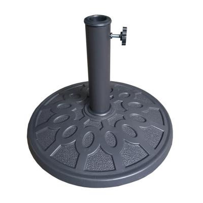 China Modern Low Price Garden Outdoor Leisure Round Resin Umbrella Bronze Base Round Parasol Base for sale