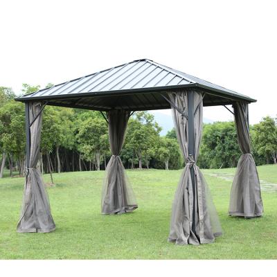 China High quality POLY factory metal garden gazebo custom outdoor hardtop pergola view with aluminum canopy for sale