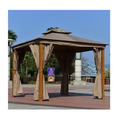 China POLY Special Offer Roman Pavilion Metal Sun Roof All Weather Exterior Aluminum Frame Gazebo for sale