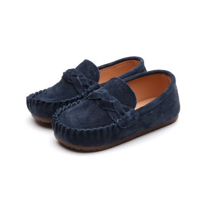 China Other Color Loafer Kids Flat Flexible Dark Blue Gray Bow Unique Decoration Breathable Slip On Casual Loafer For Kids for sale