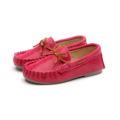 China Other Smaller Big Kids Loafer Toddler Kids Bow Decorative Moccasin Around Toe Slip On Flat Soft Sole For Kids Boat Shoes for sale