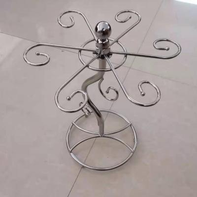 China Amazon Wine Glass Rack Stemware Stand Free Standing Tabletop Six Viable Flowering Spiral Hooks for sale