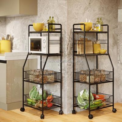 China Viable hot sale wholesale multi function mobile storage rack kitchen balcony kitchen balcony dining rack for sale