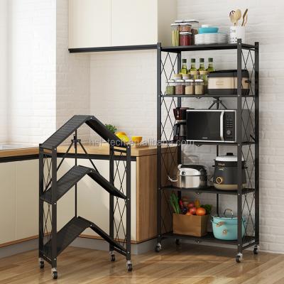 China New arrival viable free-installation mult-function multi-layer foldable mobile storage shelf for sale