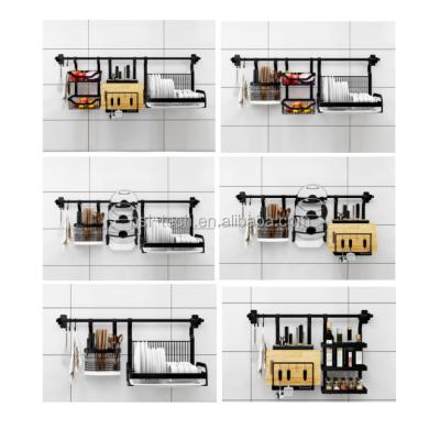 China Sustainable Wall Mounted Hanger Mult Function Kitchen Storage Rack for sale