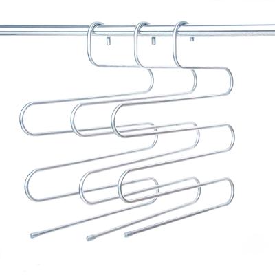 China Clothing Pants Hangers S-Shape Pants Hangers Stainless Steel Clothes Closet Space Saving, Hangers & Racks for sale