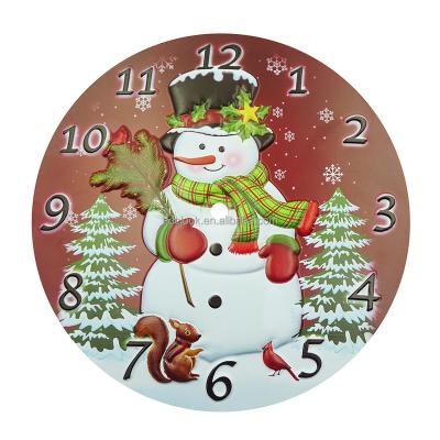 China Creative Creative Christmas 3D Clock Face Animation Clock Dial Interesting Modern Cartoon Wall Clock Face for sale