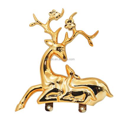 China Modern ABS Deer Horn Luxury Wall Clock Deer Head Decoration Crafts Reindeer Wall Clock Part for sale