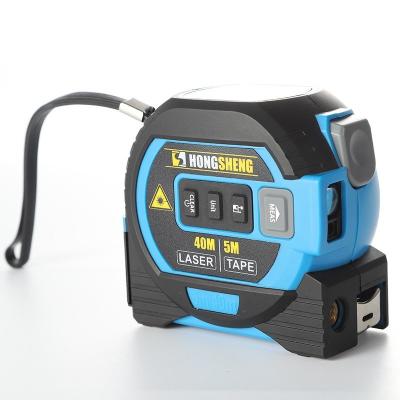 China Home and industory laser tape measure 3 in 1 laser cross line 5m tape 40m layout metric and inch with LCD digital display for sale