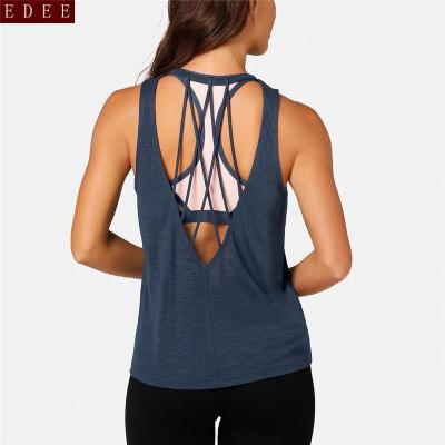 China Antibacterial private label ladies breathable sports vest high quality comfortable yoga wear tank top for sale