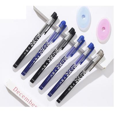 China Normal manufacturers sell hot erasable gel plastic blue and white porcelain wholesale printing Pen Easy to erase fountain pen with eraser for sale