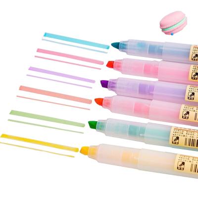 China Promotion\Business\School Candy Macarone Color Pen 6 Fluorescent Color Set\Office Pen Tip Marker Oblique Pen for sale