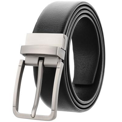 China Factory Custom Reversible Style Mens Black Brown Double Side Reversible Turned Genuine Buckle Belt For Men for sale