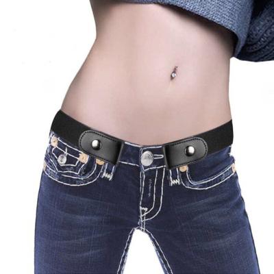 China Crocodile Cutout Style Easy Belt No Buckle Button Free Belts For Kids Women Elastic Waist Stretch Jeans Hidden Secret Invisible for sale