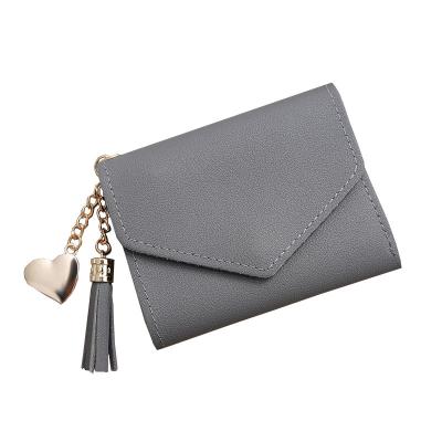 China Waterproof Folding With Latch Moneybag Women Small Portable PU Folding Leather Purse Women Wallets Carteras for sale