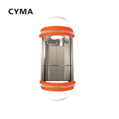 China Sightseeing Modern Elevator Glass Half Guided Elevator Manufacturer Round Round Te koop