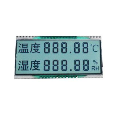 China 3.3V 1/4 Duty GDC03849 Double Row Segment Temperature Humidity LCD Display 70.0x35.0x2.8mm for sale