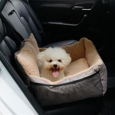 China High Quality Large Capacity Detachable Washable Portable Car Travel Dog Carrier Bed with Removable Safety Leash for sale