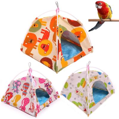 China Breathable Canvas Hanging Hammock with Hook Pet Birdcage Bird Parrot Tent House Hut Cave with Cushion Mat for Sleeping for sale