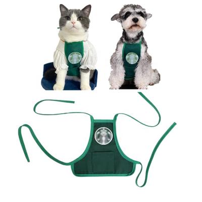 China Quick Release Green Vest Puppy Belly Apron Leg Dogs Cats Small Dog Harness Bib Waterproof Cloth For Short for sale