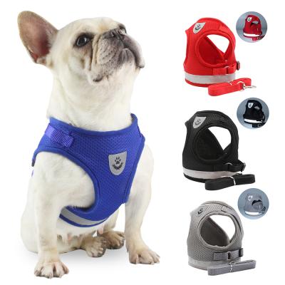 China Convenient Soft Strong Breathable Reflective Adjustable Reflective Waist Belt Pet Vest Harness For Travel Daily Walking for sale