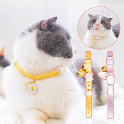 China Amazon Padded Top Selling Simple Design Comfortable Adjustable Cute Printing Pet Collars With Small Bell for sale