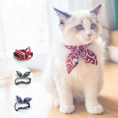 China Hot Selling Cute Practical Sustainable Japanese Style Soft Adjustable Pet Practical Handmade Bow Tie For Cats Puppy for sale