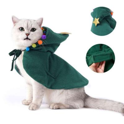 China Winter Stocked Warm Soft Fleece Turned Coat Halloween Funny Christmas Hooded Coat Pet Clothes For Cat Dog for sale