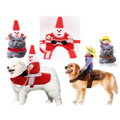 China Simple Style Viable Fashion Funny Hot Cosplay Clothes Pet Christmas Costume For Dog Riding Costume for sale