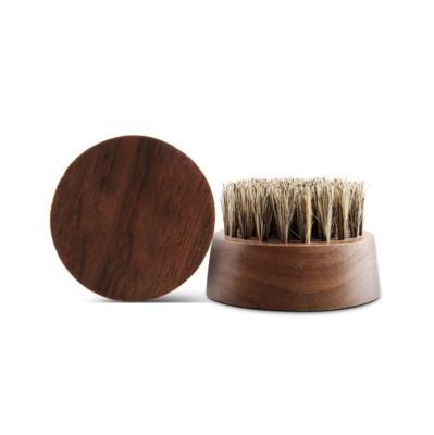 China bamboo beard brush small beard men wood skin-friendly brush with round logo for sale