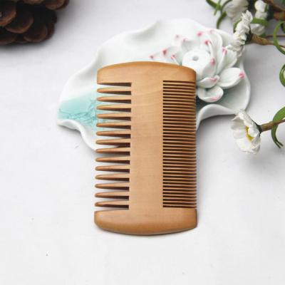 China Comfortable Custom Dense Wide Teeth Amazon Logo Beard Straightener Wooden Lice Comb for sale